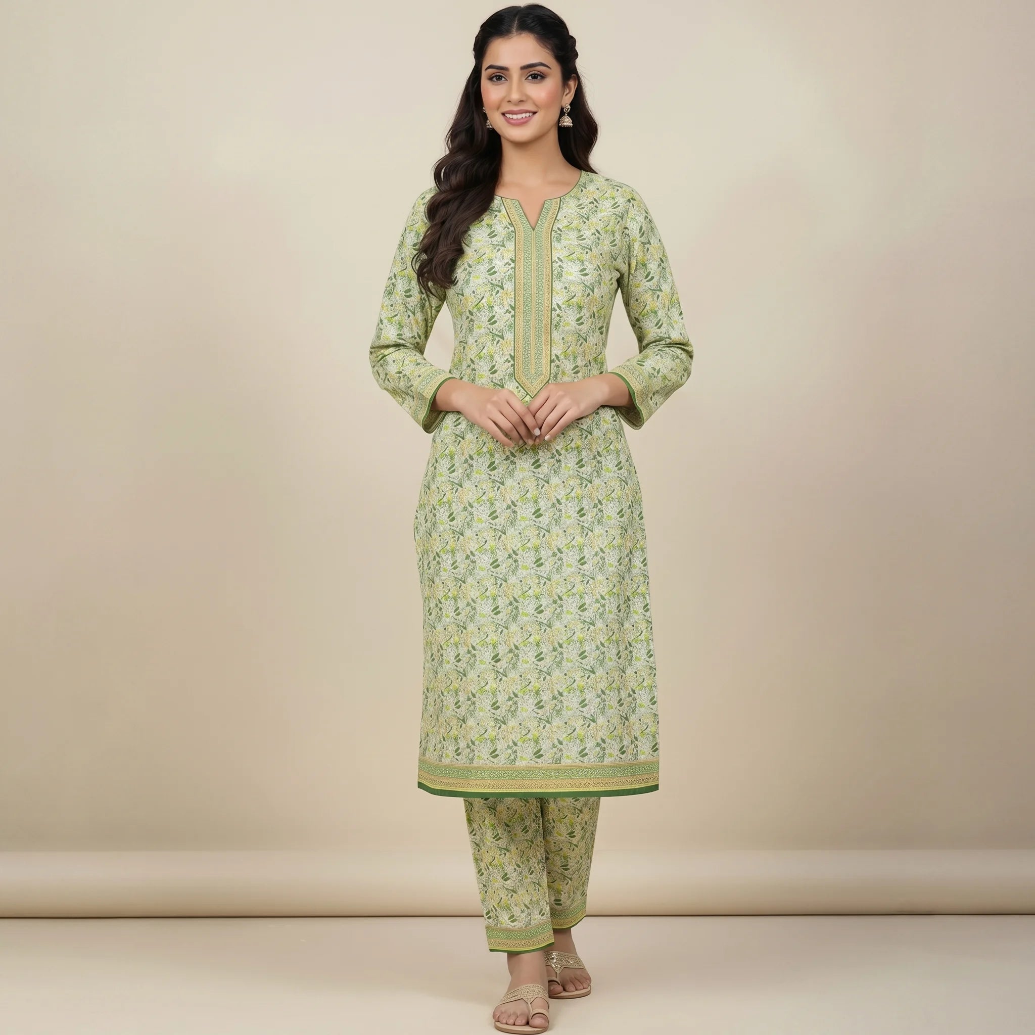 Unstitched Printed Swiss Lawn 2 piece-Lime Blossom