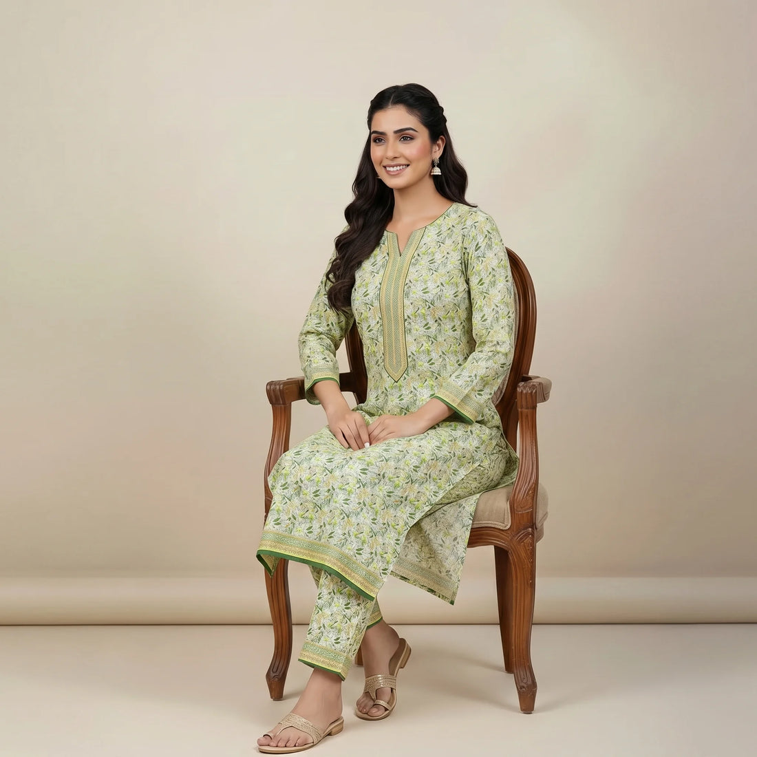 Unstitched Printed Swiss Lawn 2 piece-Lime Blossom